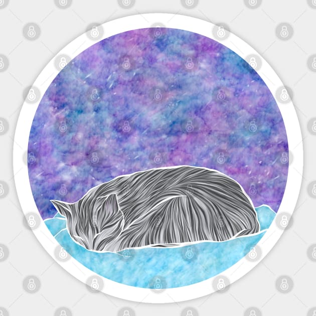 Starlight Dreams Tabby Cat Sticker by ViolaVixi